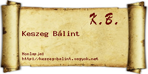Keszeg Bálint névjegykártya