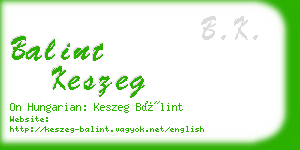 balint keszeg business card